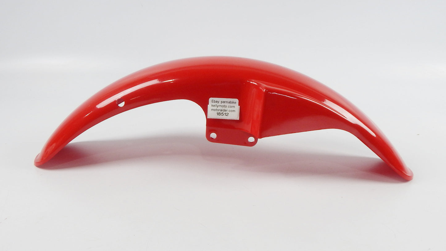 OEM LAVERDA 1990 LB-1 SPORT FRONT FENDER PLASTIC RED L=26" W=5" MUD GUARD ITALY - MotoRaider