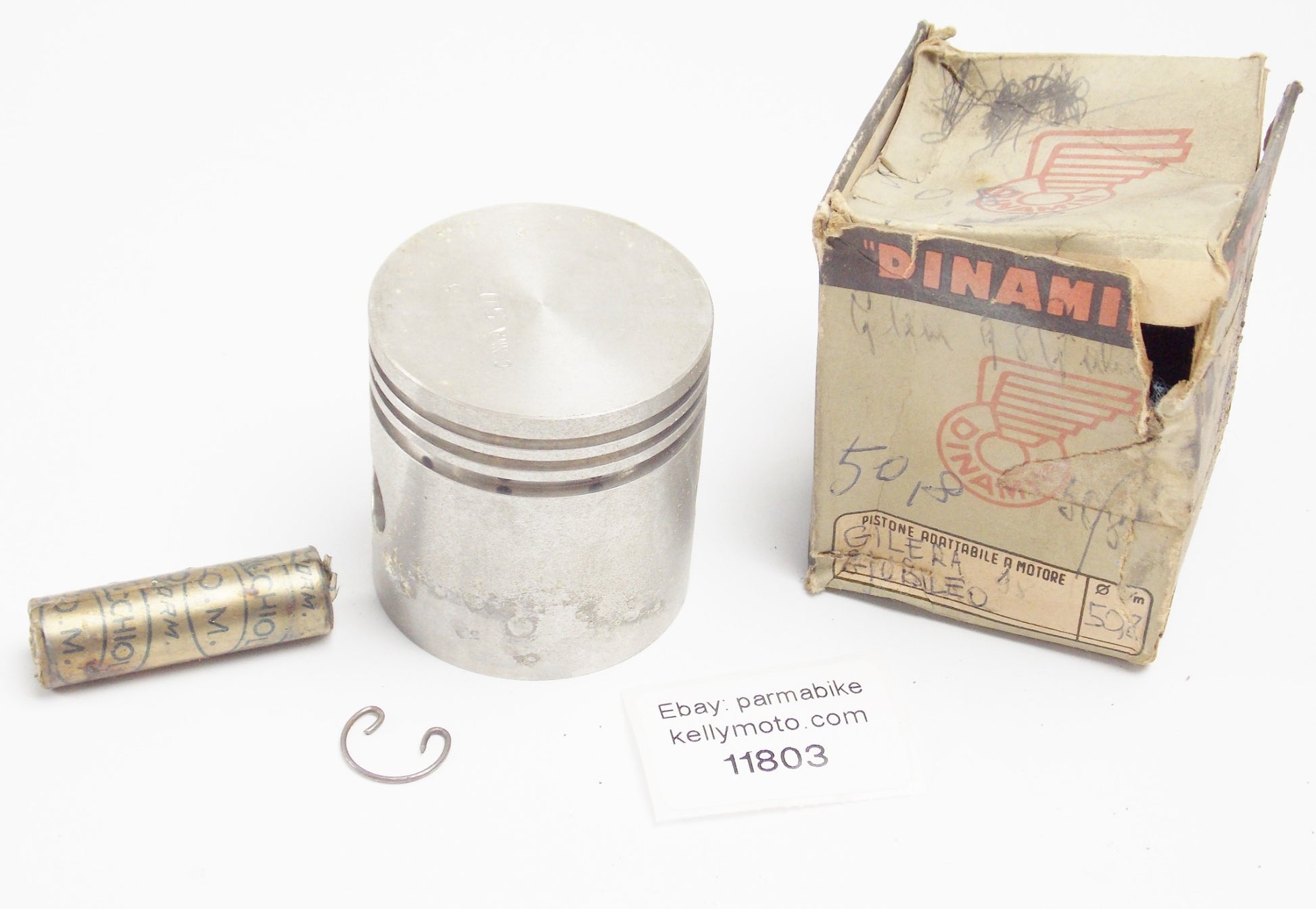NOS DINAMIN PISTON + PIN + CLIP DIAMETER 50.8 mm GILERA 98 cc GIUBILEO - MotoRaider