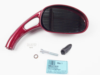 NOS OEM MALAGUTI PHANTOM RH REAR VIEW MIRROR DARK RED BURGUNDY 088.019.91 - MotoRaider