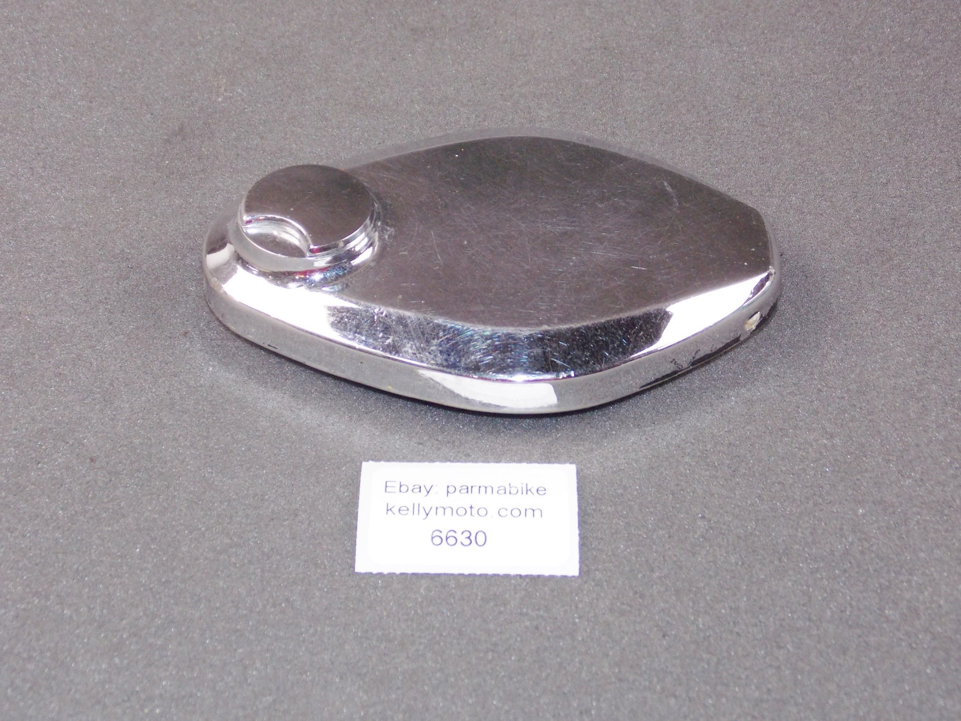 1970's KAWASAKI KZ 500 FUEL GAS PETROL RESERVOIR TANK CAP LID CHROME - MotoRaider