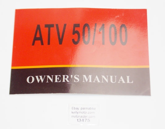 OEM AEON OWNER USER MANUAL BOOK ATV ATV-50 ATV-100 QUAD FOUR WHEELER - MotoRaider