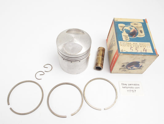 NOS ASSO WERKE PISTON + RINGS + PIN + CLIPS DIAMETER 55.4 mm 4 stroke motor - MotoRaider