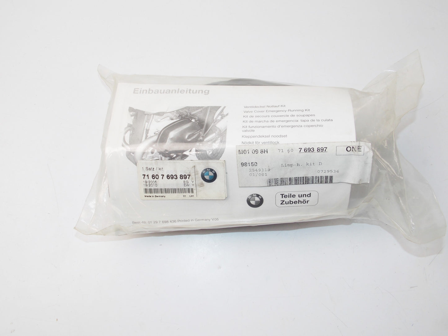 NOS OEM BMW 2004-2009 R1200GS HEAD VALVE COVER EMERGENCY-RUNNING KIT 71607693897 - MotoRaider