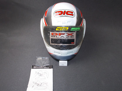 DGI DFX BLAZE CLEAR SHIELD VISOR WHITE MOTORCYCLE HELMET SIZE M 57-58 - MotoRaider