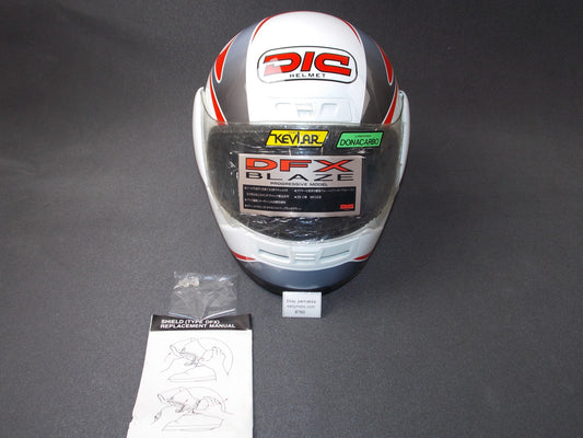 DGI DFX BLAZE CLEAR SHIELD VISOR WHITE MOTORCYCLE HELMET SIZE M 57-58 - MotoRaider