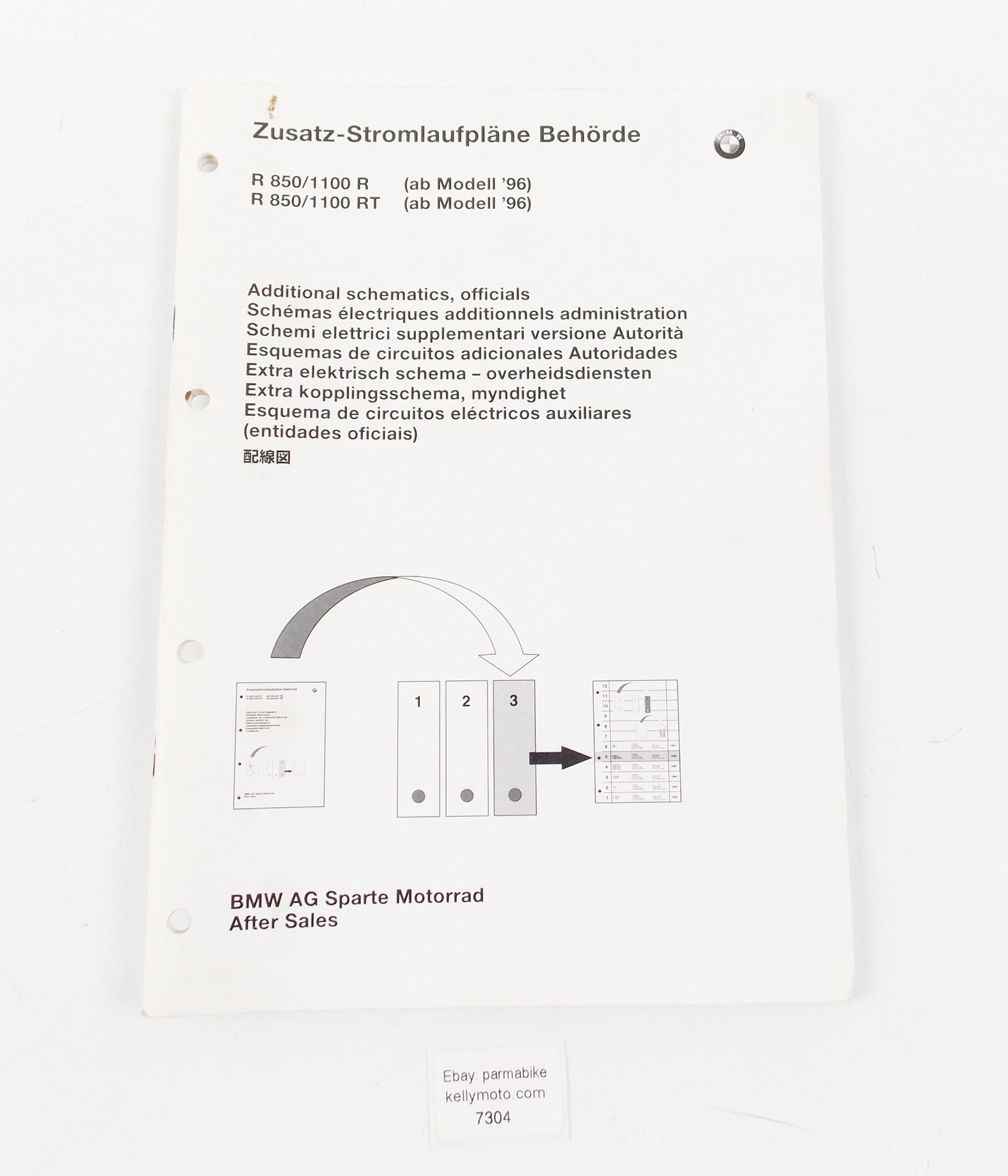BMW 1996 R 850/1100 R-RT POLICE ADDITIONAL ELECTRIC DIAGRAM MANUAL 01999799675 - MotoRaider