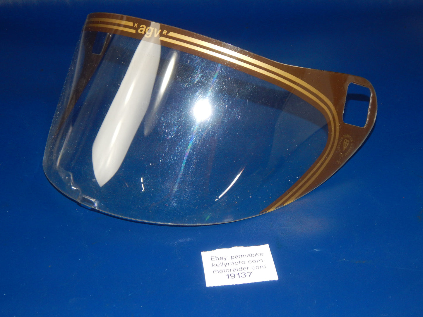 VINTAGE MOTORCYCLE HELMET AGV V-KR 2000 CLEAR VISOR SHIELD SCREEN BROWN ITALY - MotoRaider