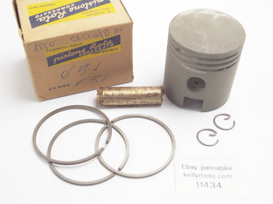 NOS ROTA PISTON + RING + PIN + CLIPS SET CPL. D. 51 mm ZANELLA CECCATO 100 cc - MotoRaider