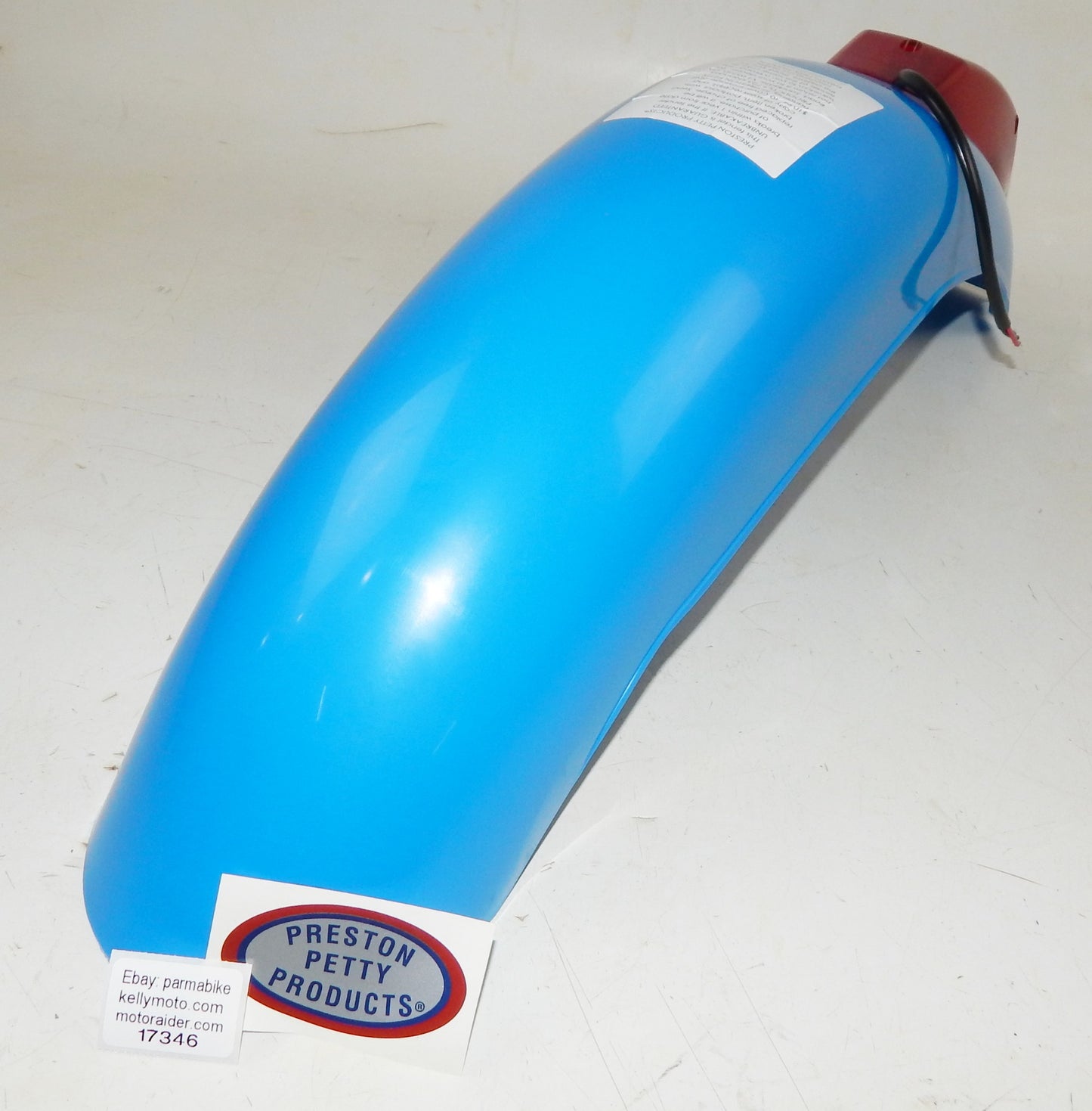 PRESTON PETTY MUD GUAR REAR FENDER BLUE+TAIL STOP LIGHT VINTAGE ENDURO - MotoRaider