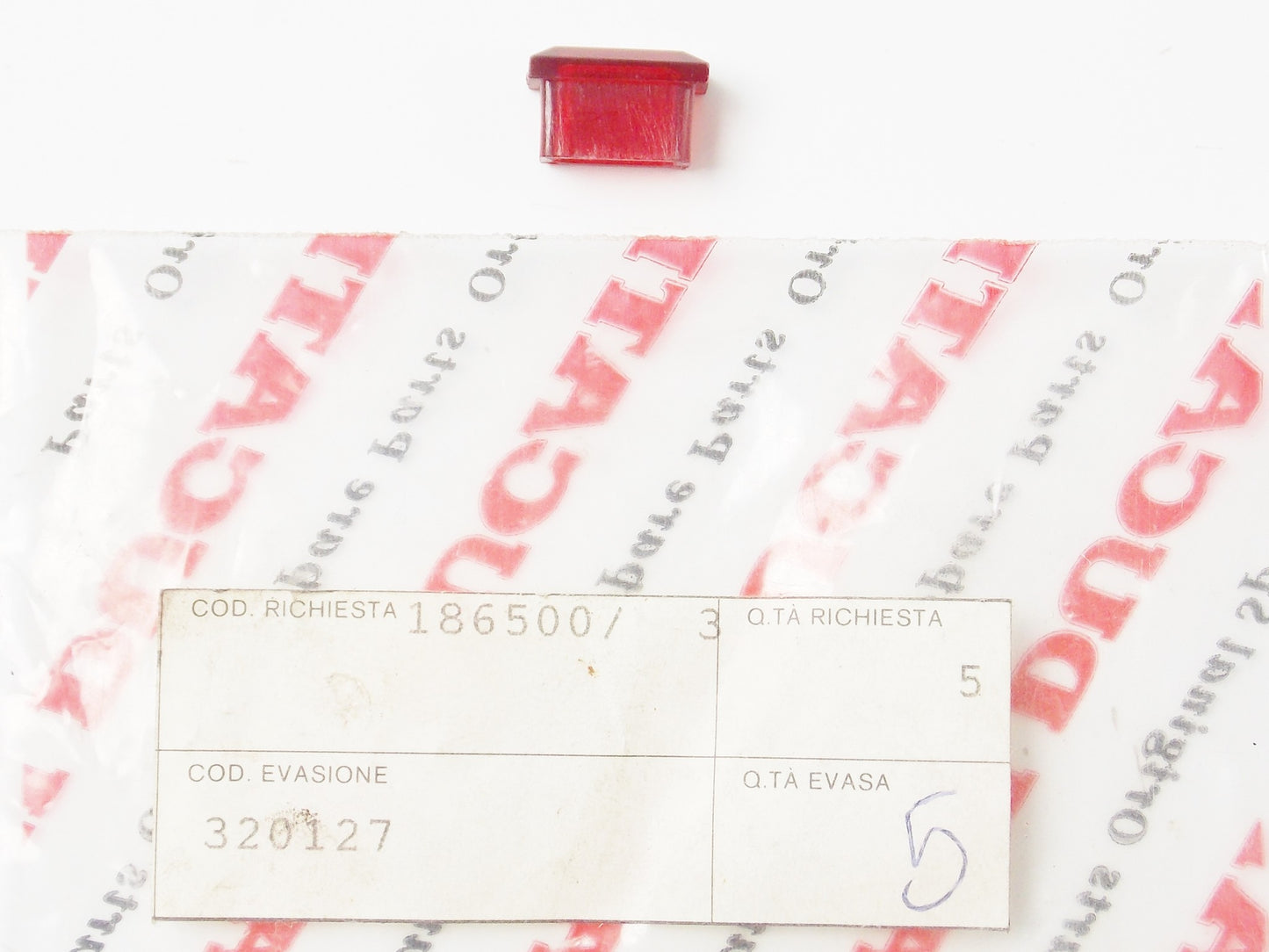 NOS OEM 1992 MORINI 350 501 EXCALIBUR DASHBOARD RED LAMP LENS REFLECTOR 320127 - MotoRaider