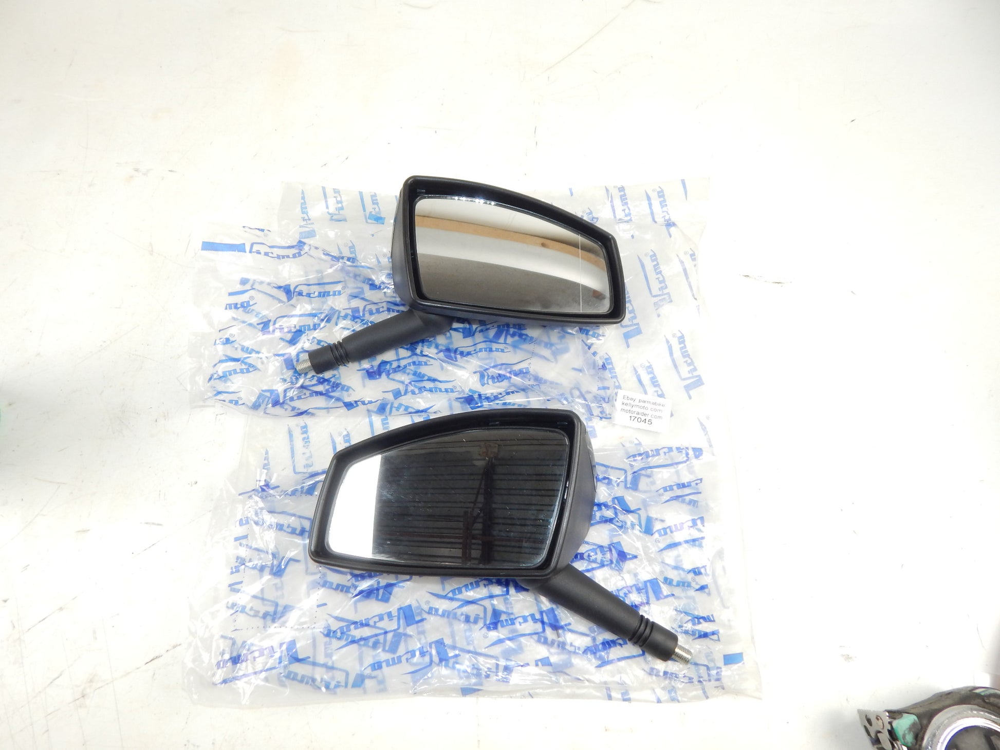 VICMA RH LH ADJUSTABLE MIRROR 7"x4.25" THREAD D=10mm SCOOTER MOTORCYCLE ITALY - MotoRaider