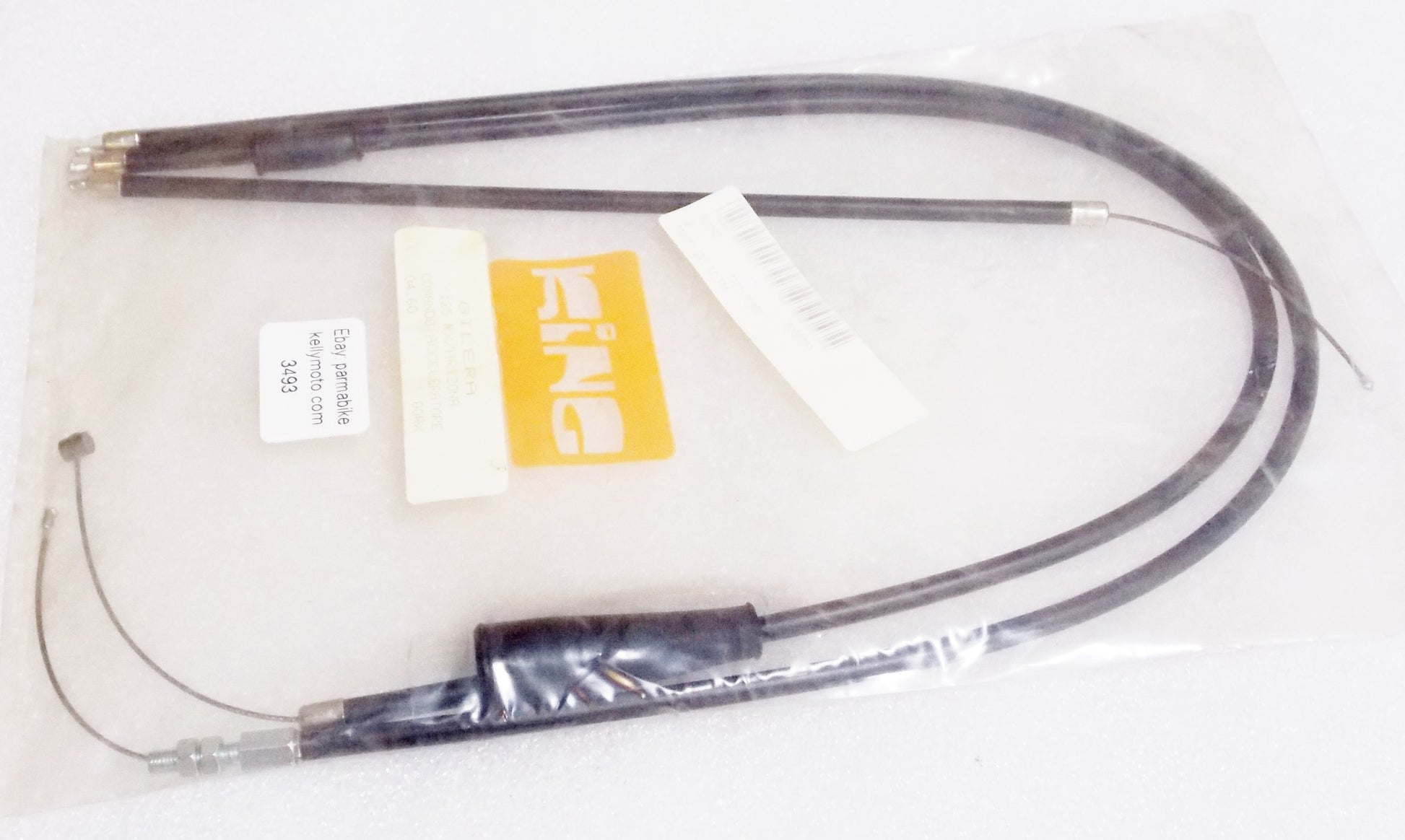 NOS KING BLACK VINYL THROTTLE CABLE SET GILERA 125 RX / ARIZONA - MotoRaider