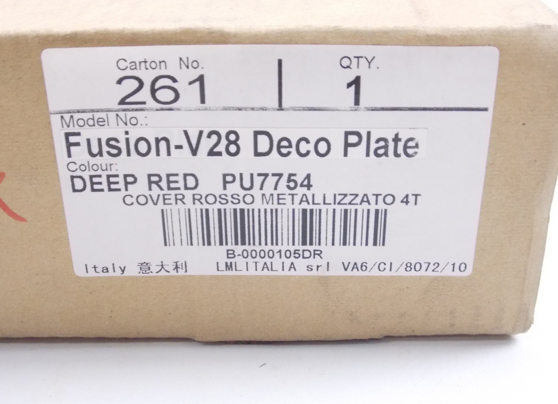 LUGGAGE TOP CASE FUSION-V28 PLATE COVER DEEP RED LML PU7754 VESPA STAR STELLA - MotoRaider