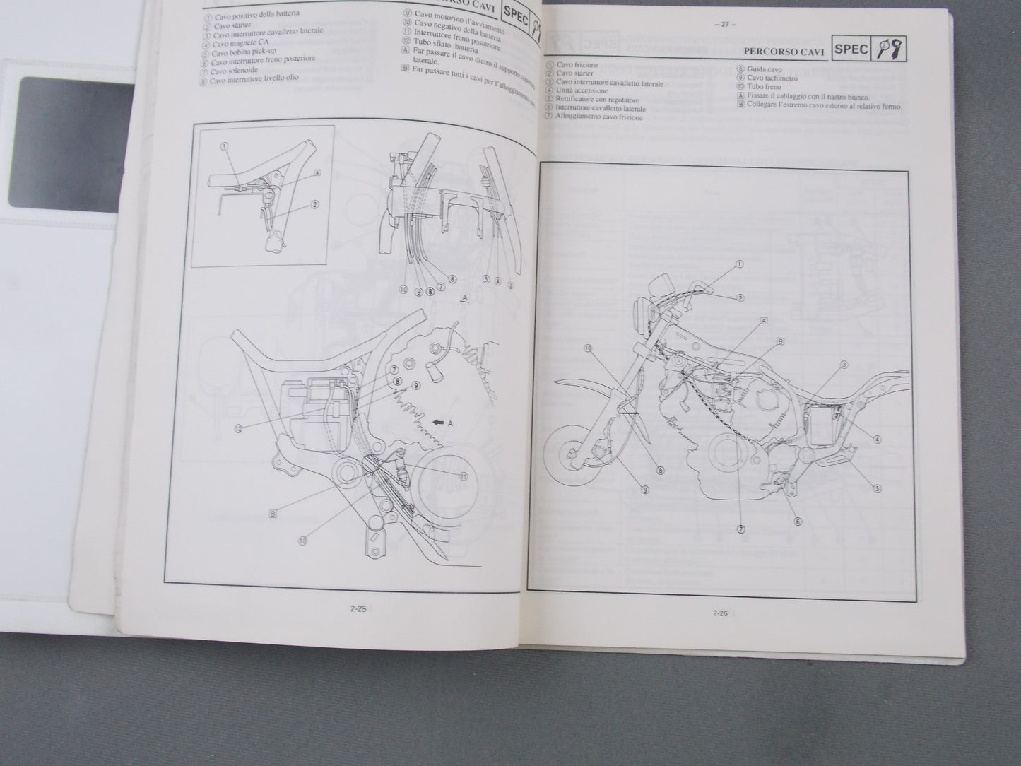 YAMAHA 1992 XV750 SERVICE INFORMATION MANUAL BOOK ITALIAN 4FY-SI1 - MotoRaider
