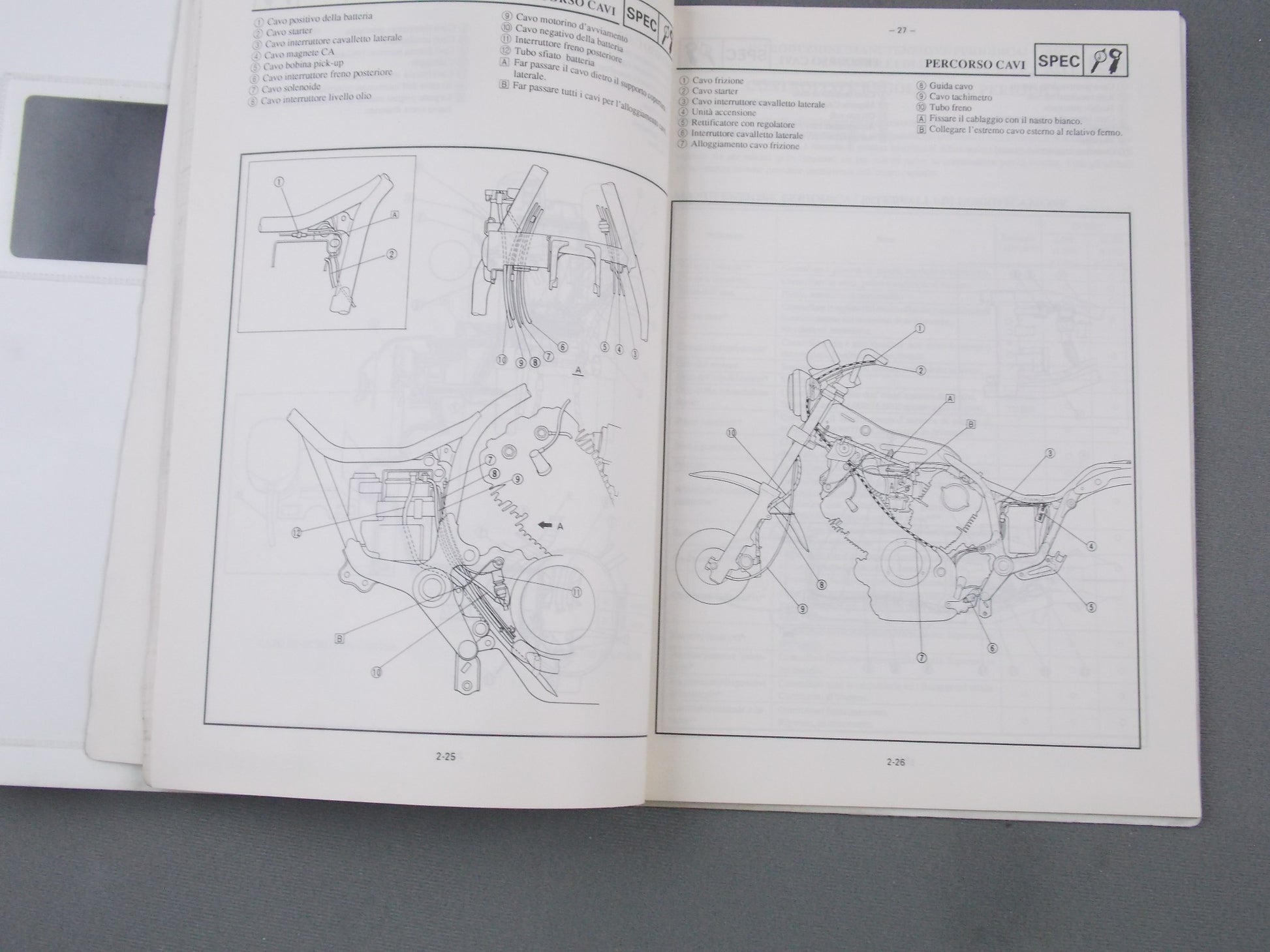 YAMAHA 1992 XV750 SERVICE INFORMATION MANUAL BOOK ITALIAN 4FY-SI1 - MotoRaider