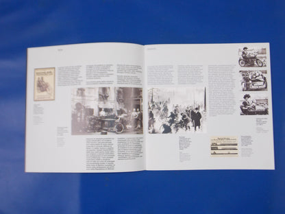 1990's BERLIN MOTORCYCLE BMW HISTORY BROCHURE + STAMP ITALIAN GERMAN 8.25x8.25" - MotoRaider