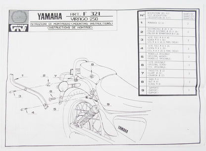 NOS GIVI YAMAHA XV 250 VIRAGO LUGGAGE CARRIER MONORACK MOUNT PLATE KIT ART F 321 - MotoRaider