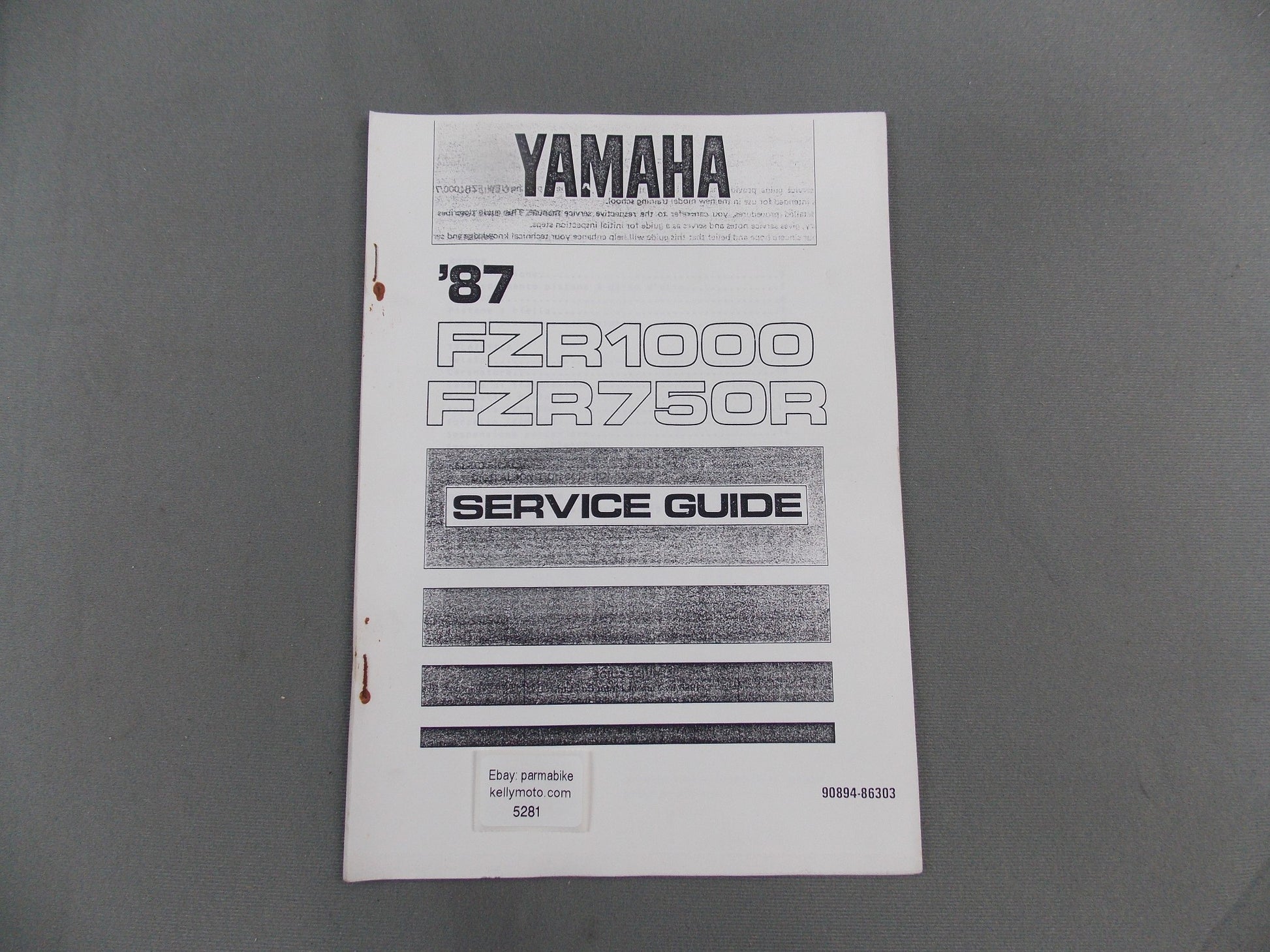 YAMAHA 1987 FZR1000 FZR750R SERVICE GUIDE ITALIAN # 90894-86303 - MotoRaider