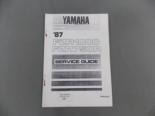 YAMAHA 1987 FZR1000 FZR750R SERVICE GUIDE ITALIAN # 90894-86303 - MotoRaider