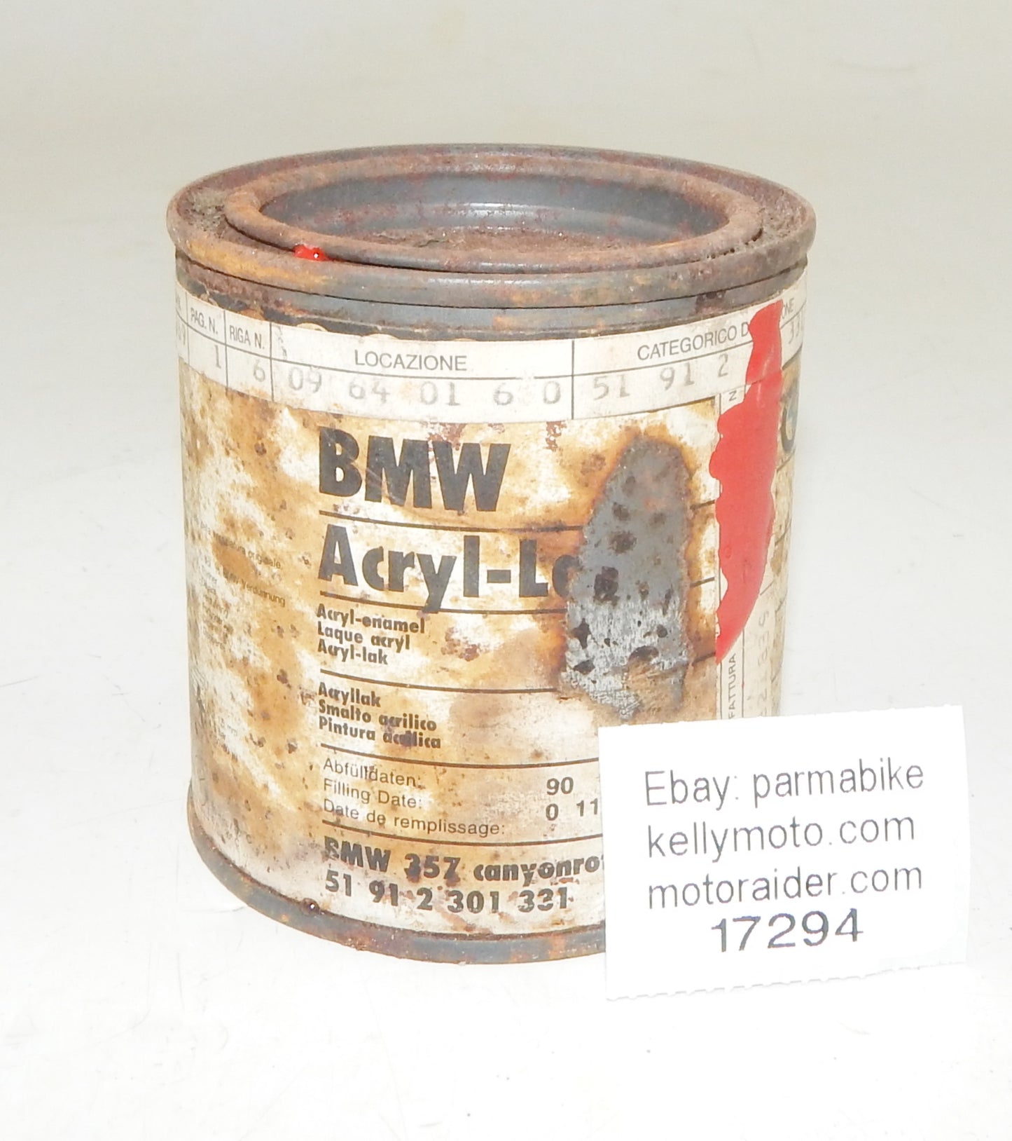 OEM BMW PAINT CAN 250ml ACRYLIC RED CANYON (Canyon Rot) 51912301331 - MotoRaider