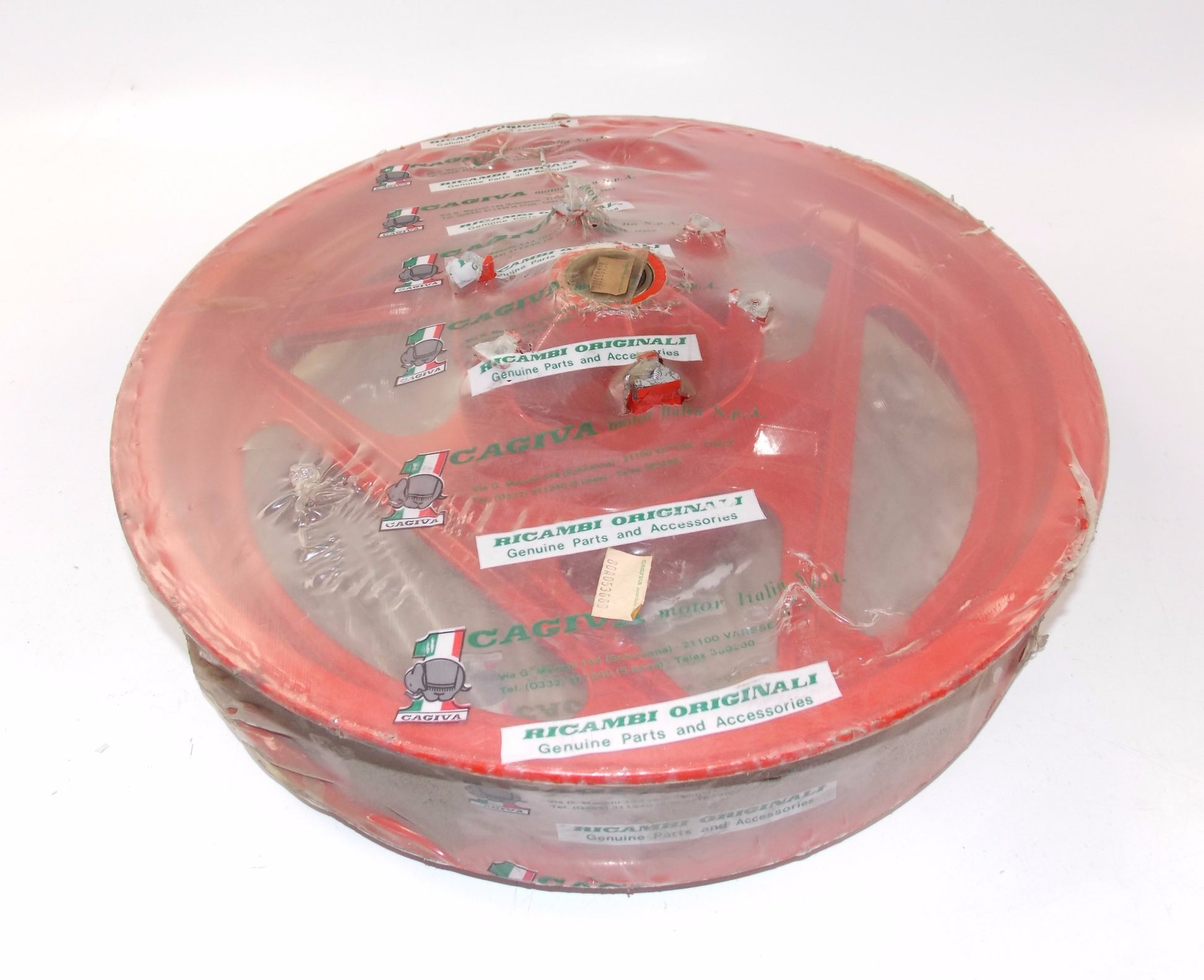 CAGIVA 1987-92 FRECCIA 125 17"x3.00 ALLOY DELTA SPOKE RED RIM GRIMECA 80A053669 - MotoRaider