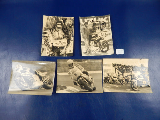 5 ORIGINAL BW 9.5"x7" 1970's SUZUKI SUPERBIKE PHOTOS VINTAGE RACING - MotoRaider