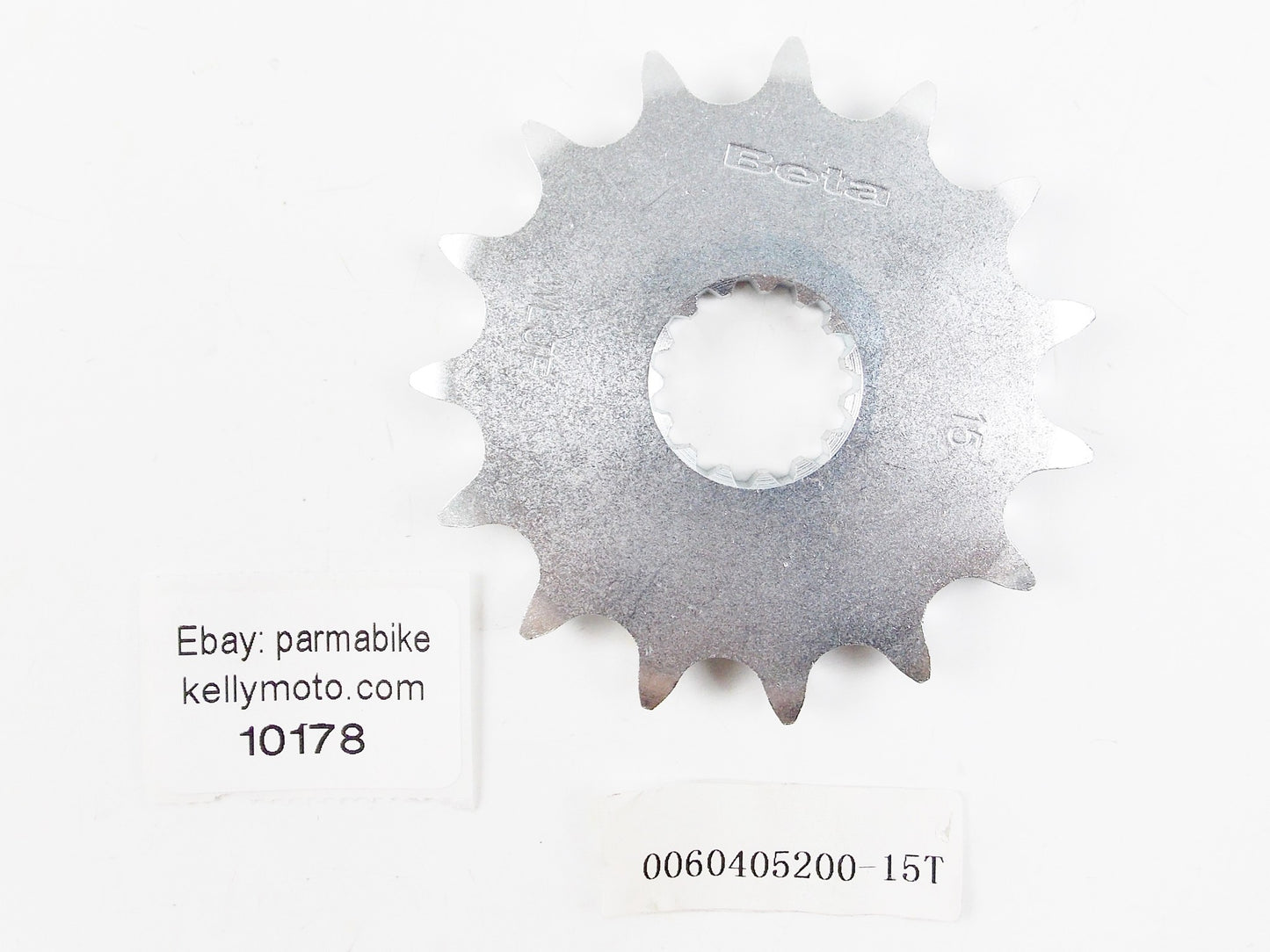 NOS BETA FRONT COUNTER SPROCKET 15 T STAMPED "WLJF" 0060405200-15T - MotoRaider