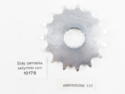 NOS BETA FRONT COUNTER SPROCKET 15 T STAMPED "WLJF" 0060405200-15T - MotoRaider
