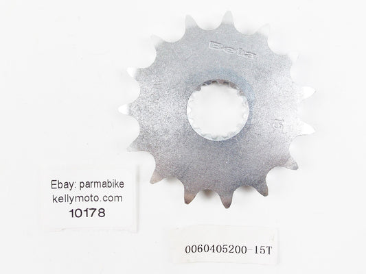 NOS BETA FRONT COUNTER SPROCKET 15 T STAMPED "WLJF" 0060405200-15T - MotoRaider