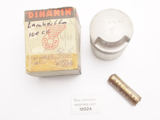 NOS DINAMIN PISTON + PIN DIAMETER 52.6 mm LAMBRETTA 100cc SCOOTER MOTOR ENGINE - MotoRaider