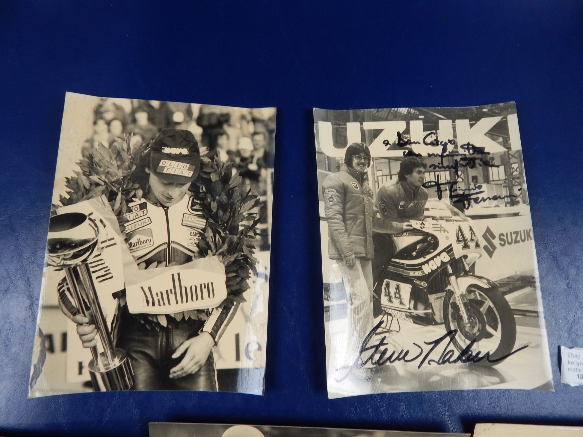 5 ORIGINAL BW 9.5"x7" 1970's SUZUKI SUPERBIKE PHOTOS VINTAGE RACING - MotoRaider