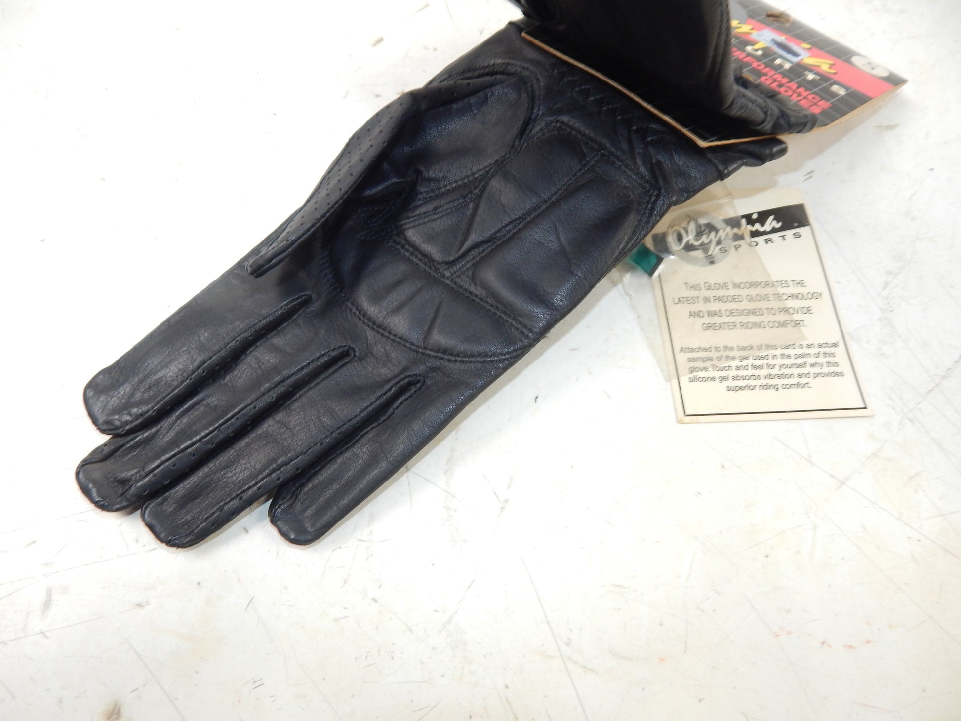OLYMPIA SPORT LADIES PERFORMANCE LEATHER GLOVES SIZE SMALL BLACK MOTORYCLES ATV - MotoRaider