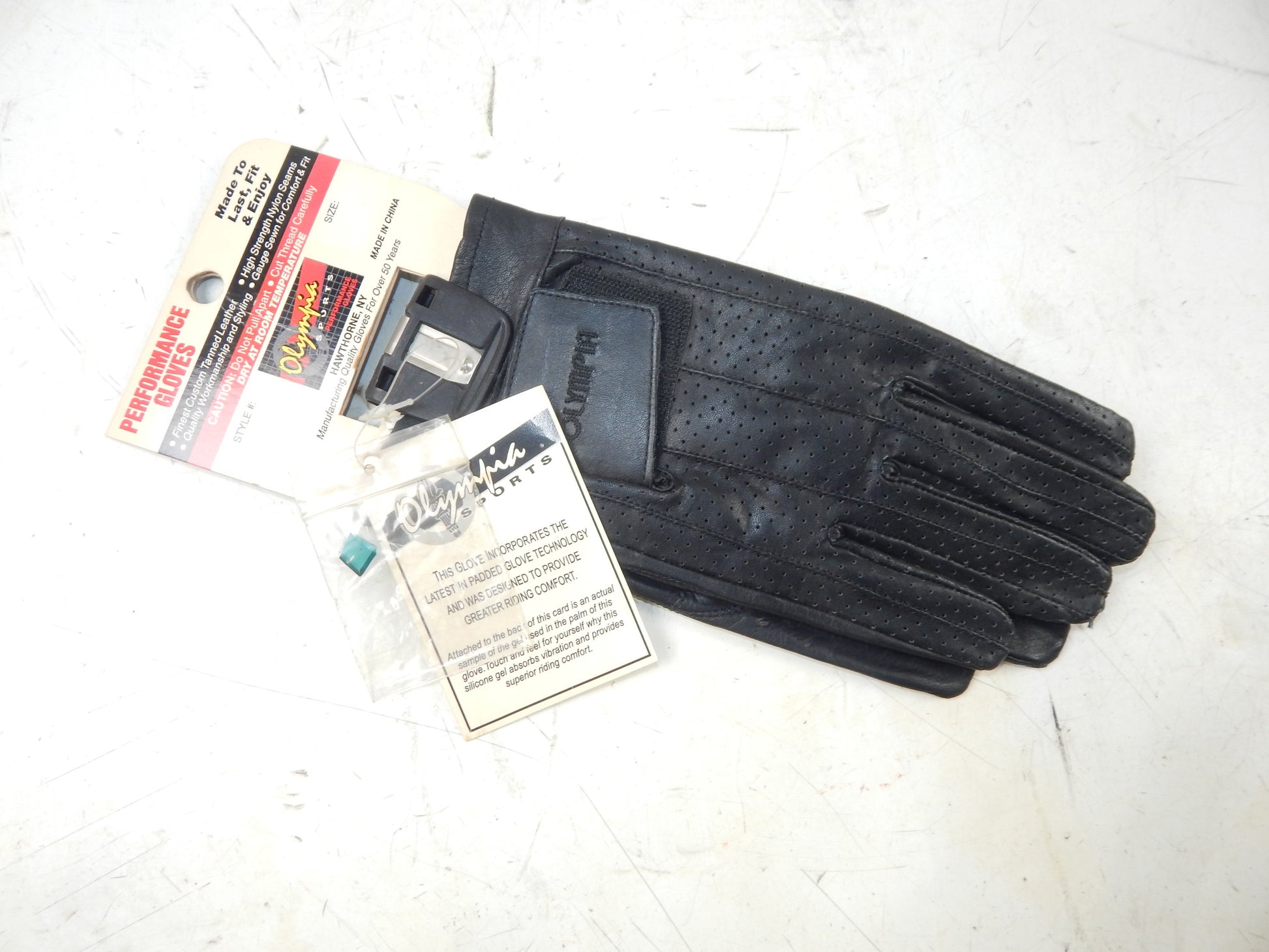OLYMPIA SPORT LADIES PERFORMANCE LEATHER GLOVES SIZE SMALL BLACK MOTORYCLES ATV - MotoRaider