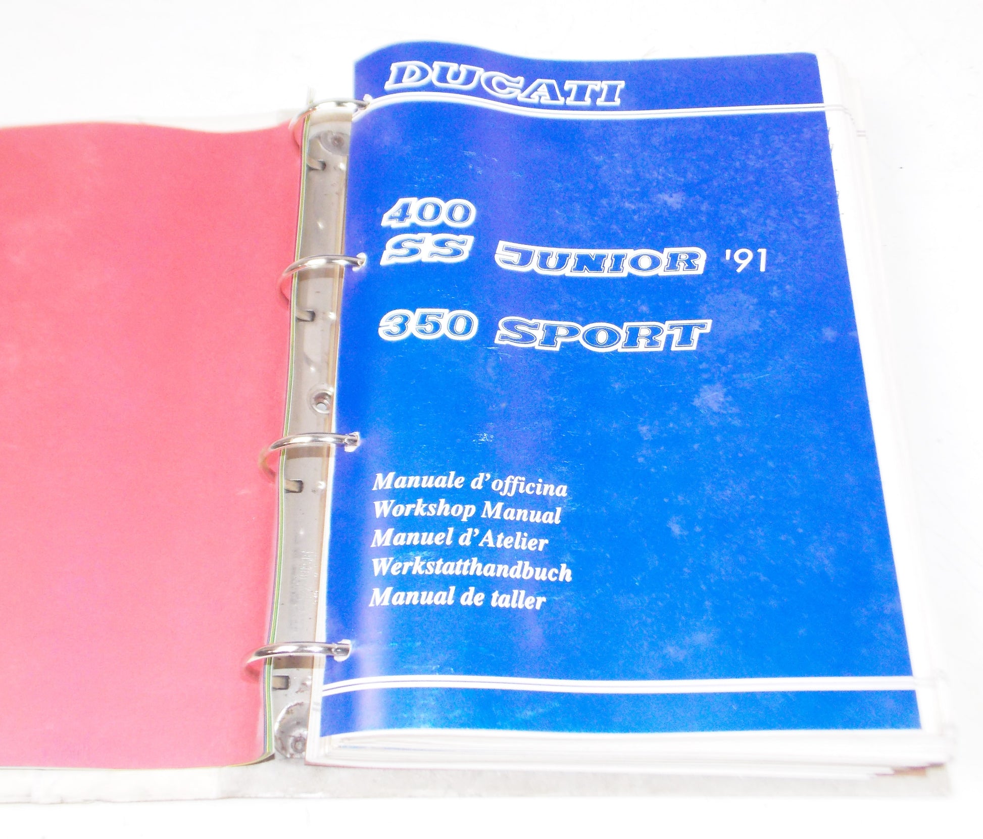 OEM DUCATI DEALER 1991 400ss JUNIOR '91 350 SPORT WORKSHOP MANUAL BOOK CAGIVA - MotoRaider