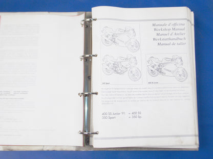 OEM DUCATI DEALER 1991 400ss JUNIOR '91 350 SPORT WORKSHOP MANUAL BOOK CAGIVA - MotoRaider