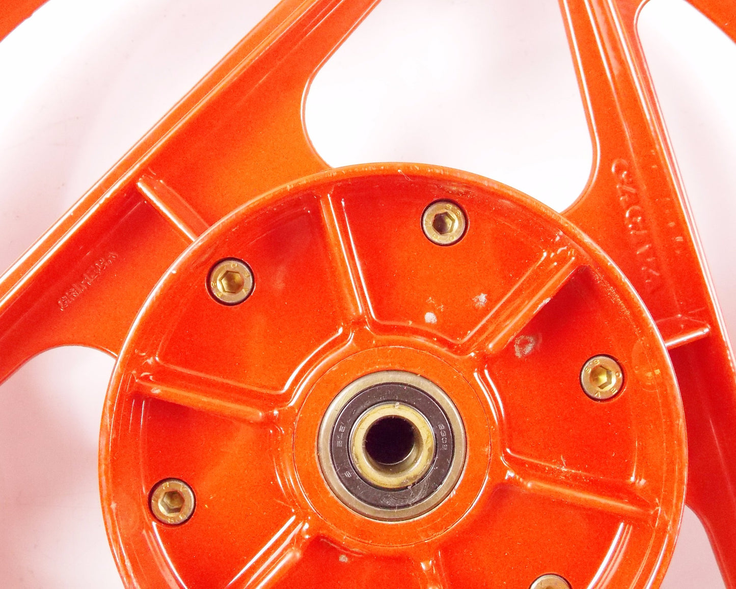 CAGIVA 1987-92 FRECCIA 125 17"x3.00 ALLOY DELTA SPOKE RED RIM GRIMECA 80A053669 - MotoRaider