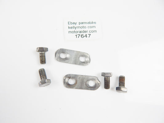 1970 GILERA 125 GIUBILEO FRONT FENDER MUD GUARD MOUNT BOLTS + PLATES VINTAGE - MotoRaider