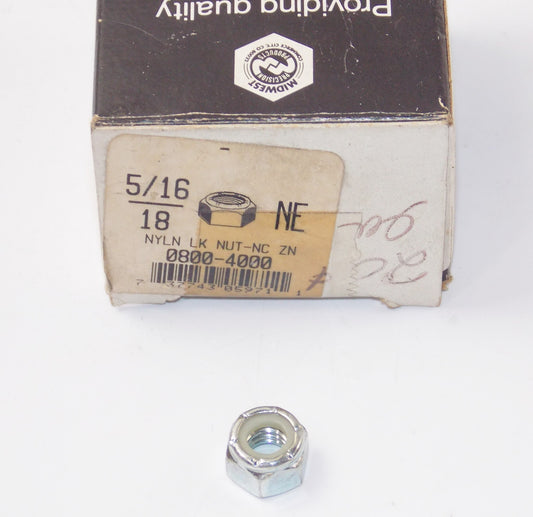 MIDWEST NYLOCK HEXAGON NUTS BOX OF 85 5/16-18 MOTORCYCLE SNOWMOBILE AUTOMOTIVE - MotoRaider