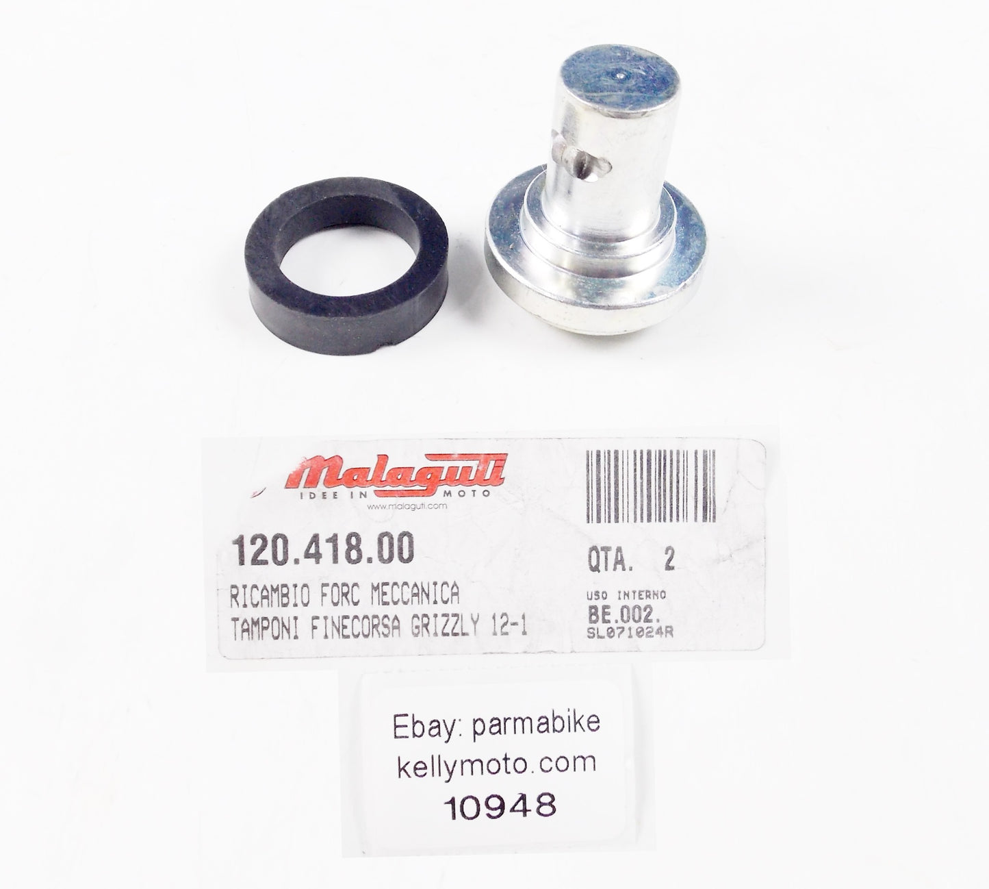 OEM MALAGUTI 2008-09 GRIZZLY 12 RUBBER BUMPER FORK END STOP 120.418.00 12041800 - MotoRaider