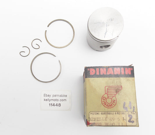 NOS DINAMIN PISTON + PIN + RINGS SET D. 41.2 mm BENELLI 49cc CROSS MOTOR ENGINE - MotoRaider