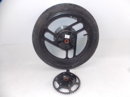 1990's YAMAHA 2.75-18 REAR WHEEL BLACK SPROCKET BRAKE DISC ROTOR TIRE VINTAGE - MotoRaider