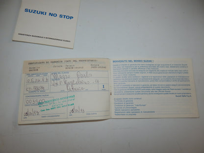 1990's SUZUKI GN250M WARRANTY BOOK ITALIAN VINTAGE MOTORCYCLE - MotoRaider