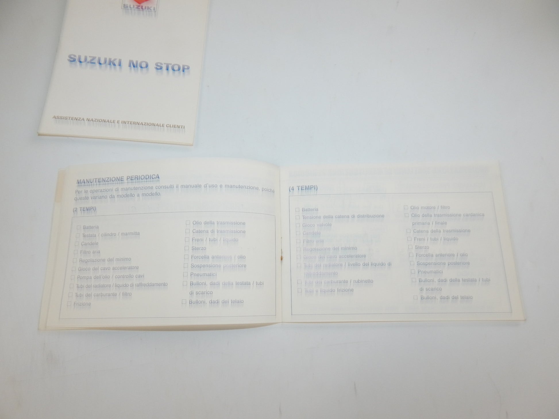 1990's SUZUKI GN250M WARRANTY BOOK ITALIAN VINTAGE MOTORCYCLE - MotoRaider