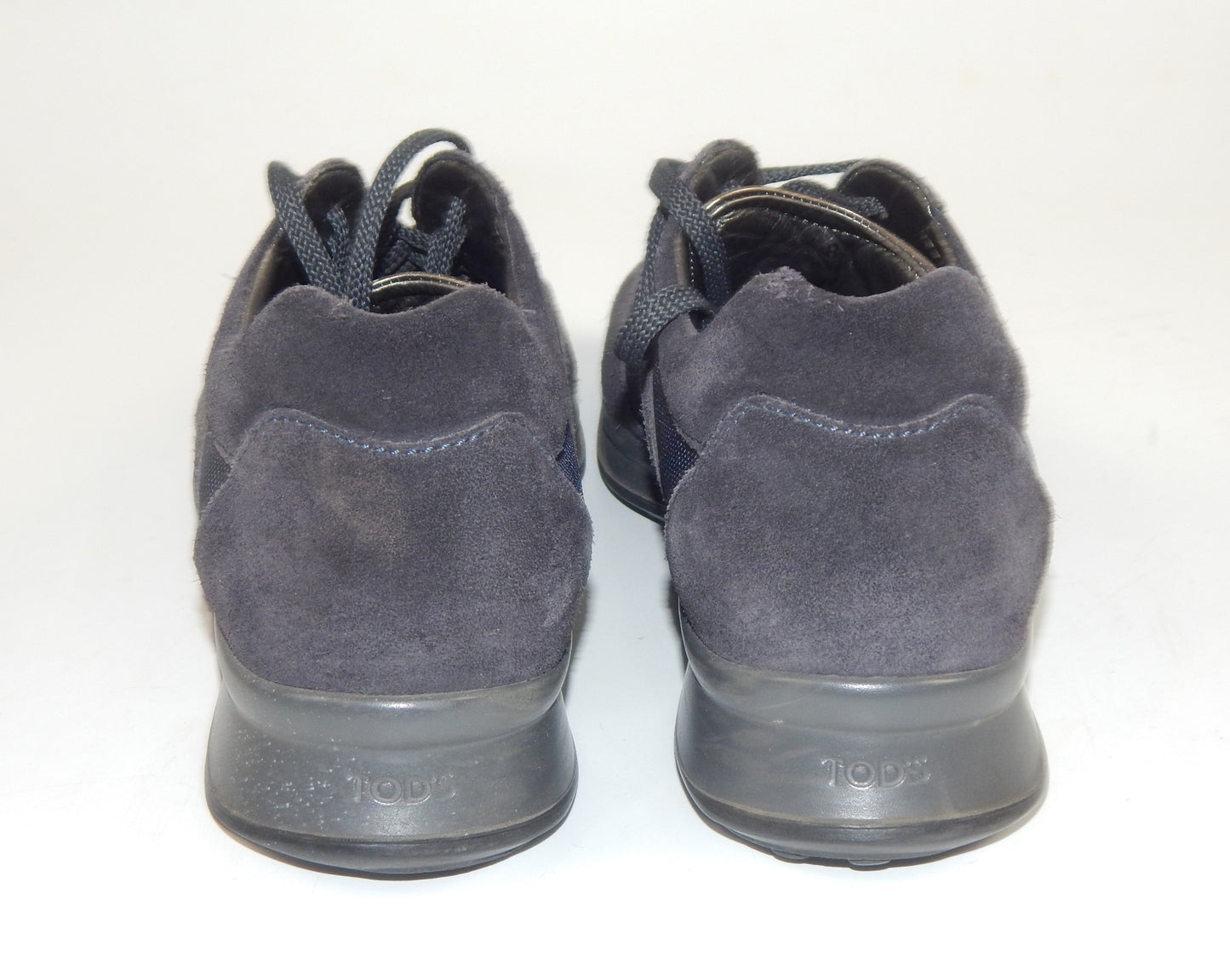 ORIGINAL TOD'S MEN SHOES SPORT SNEAKERS BLUE LEATHER FABRIC EURO SIZE 8 (US 10) - MotoRaider