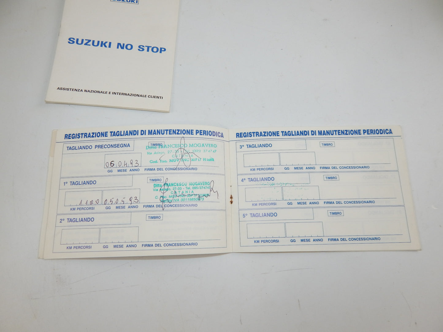 1990's SUZUKI GN250M WARRANTY BOOK ITALIAN VINTAGE MOTORCYCLE - MotoRaider
