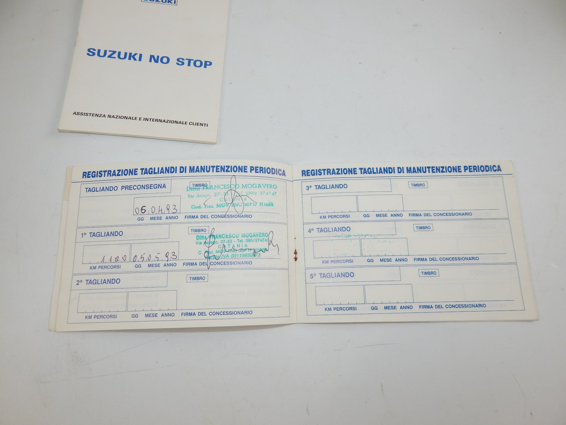 1990's SUZUKI GN250M WARRANTY BOOK ITALIAN VINTAGE MOTORCYCLE - MotoRaider