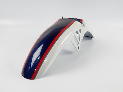 NOS OEM YAMAHA 1984 XJ750S FRONT MUDGUARD FENDER WHITE BLUE RED 41Y-21501-00-1X - MotoRaider