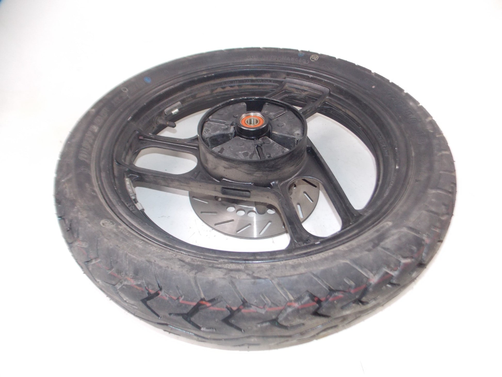 1990's YAMAHA 2.75-18 REAR WHEEL BLACK SPROCKET BRAKE DISC ROTOR TIRE VINTAGE - MotoRaider