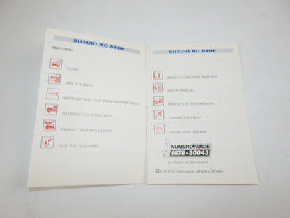 1990's SUZUKI GN250M WARRANTY BOOK ITALIAN VINTAGE MOTORCYCLE - MotoRaider
