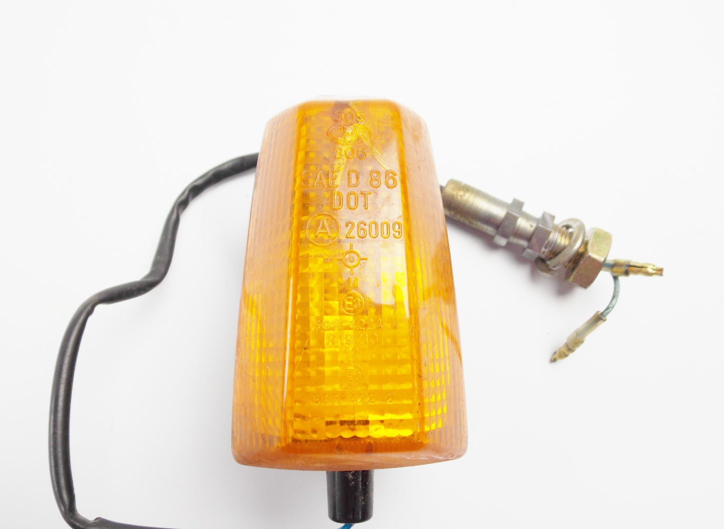1986 CAGIVA 125 ELEFANTRE FRONT LEFT TURN SIGNAL BLINKER INDICATOR AMBER LENS - MotoRaider